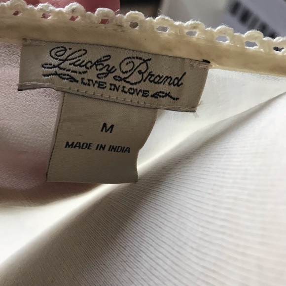 Lucky Brand cream lace sheer blouse - Picture 4 of 6